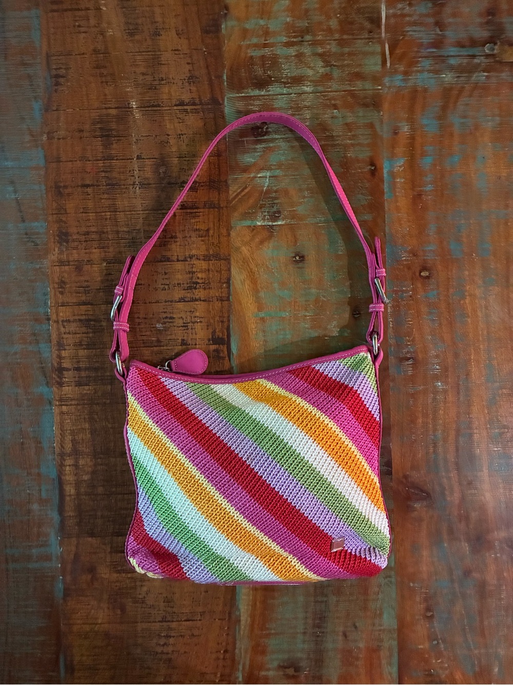 The Sak Rainbow Crochet Cross Body Purse Bag Womens Girls Accessories Spring